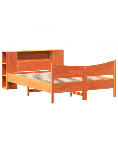 Letto senza Materasso Marrone Cera 140x190 cm in Legno di Pino