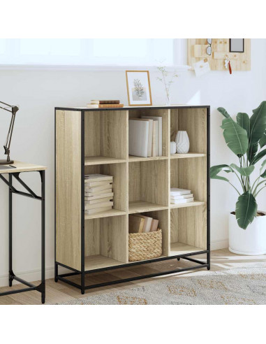 Libreria Rovere Sonoma 97,5x33x107,5 cm Multistrato e Metallo