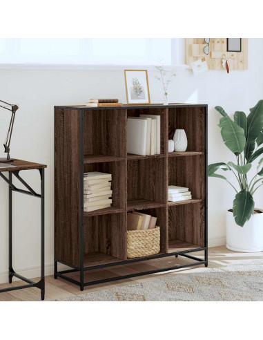 Libreria Rovere Marrone 97,5x33x107,5 cm Multistrato e Metallo