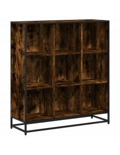 Libreria Rovere Fumo 97,5x33x107,5 cm Legno Multistrato&Metallo