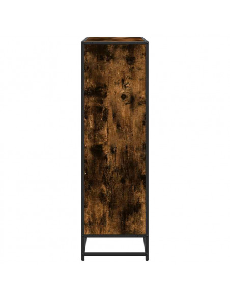 Libreria Rovere Fumo 97,5x33x107,5 cm Legno Multistrato&Metallo