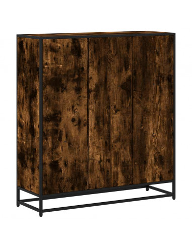 Libreria Rovere Fumo 97,5x33x107,5 cm Legno Multistrato&Metallo