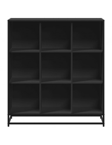 Libreria Nera 97,5x33x107,5 cm in Truciolato e Metallo