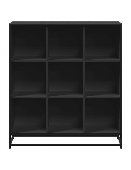 Libreria Nera 97,5x33x107,5 cm in Truciolato e Metallo
