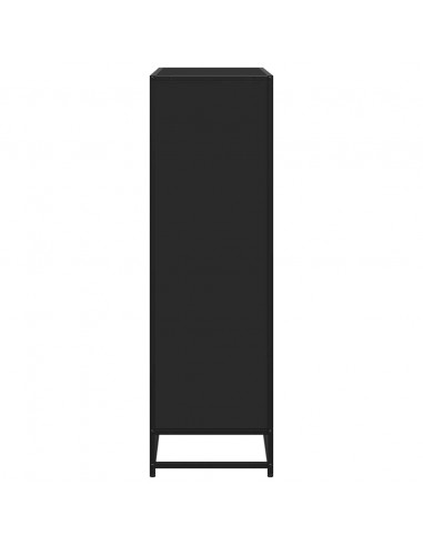 Libreria Nera 97,5x33x107,5 cm in Truciolato e Metallo