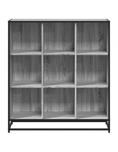 Libreria Grigio Sonoma 97,5x33x107,5 cm Multistrato e Metallo
