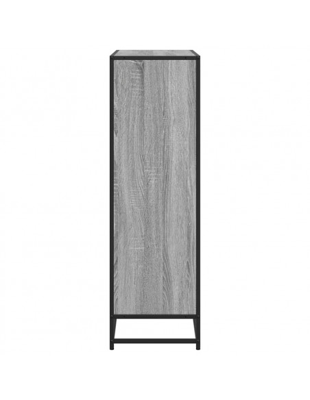 Libreria Grigio Sonoma 97,5x33x107,5 cm Multistrato e Metallo