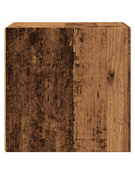 Mobili Porta TV a Parete 2pz Legno Antico 30,5x30x30 cm
