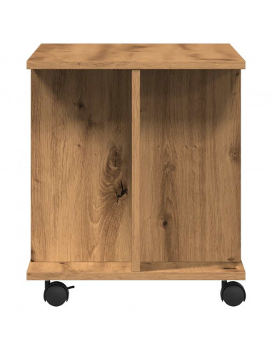 Mobile TV Ruote Rovere Artigianale 80x40x45cm Legno Multistrato