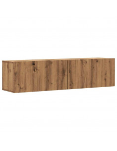 Mobile TV a Parete Rovere Artigianale 120x30x30cm in Truciolato