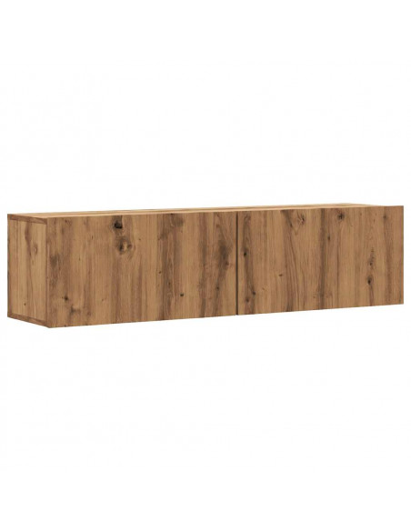 Mobile TV a Parete Rovere Artigianale 120x30x30cm in Truciolato