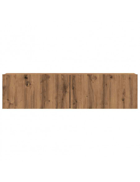 Mobile TV a Parete Rovere Artigianale 120x30x30cm in Truciolato