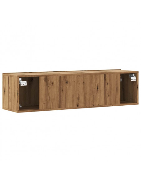 Mobile TV a Parete Rovere Artigianale 120x30x30cm in Truciolato