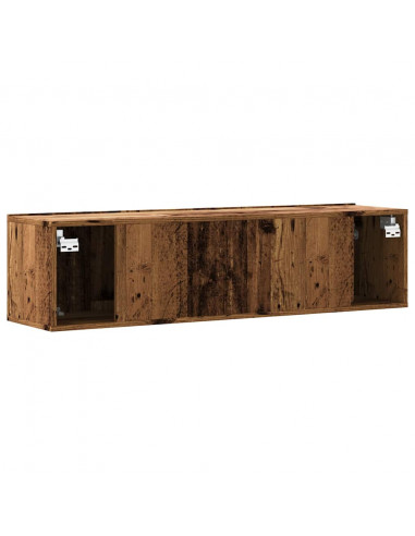 Mobile TV a Parete Legno Antico 120x30x30 cm in Truciolato