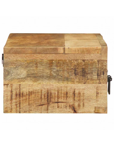 Mobile TV a Parete 80x30x19 cm Legno Grezzo Massello di Mango