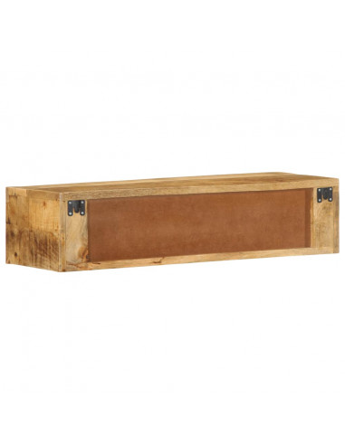 Mobile TV a Parete 80x30x19 cm Legno Grezzo Massello di Mango