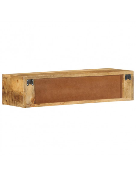Mobile TV a Parete 80x30x19 cm Legno Grezzo Massello di Mango
