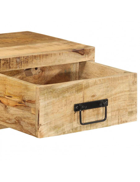 Mobile TV a Parete 80x30x19 cm Legno Grezzo Massello di Mango