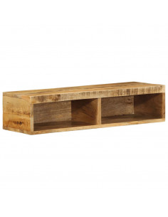 Mobile TV a Parete 80x30x19 cm Legno Grezzo Massello di Mango