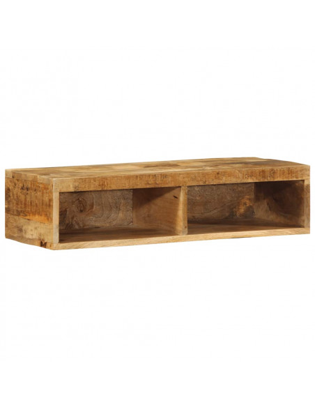 Mobile TV a Parete 80x30x19 cm Legno Grezzo Massello di Mango