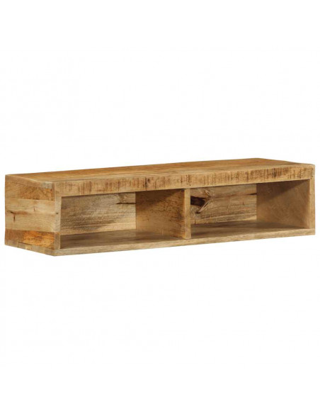 Mobile TV a Parete 80x30x19 cm Legno Grezzo Massello di Mango