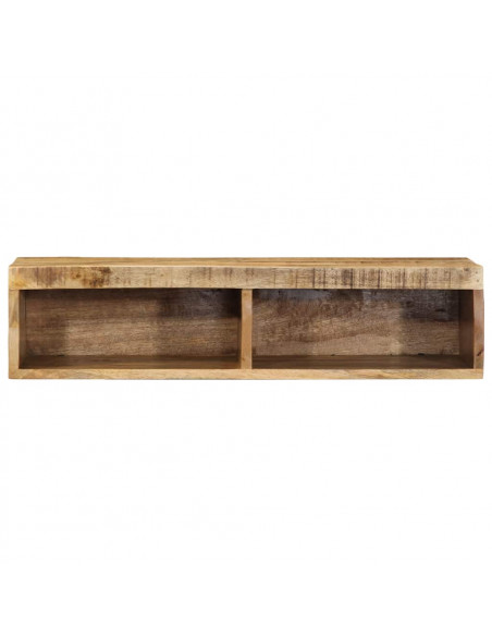 Mobile TV a Parete 80x30x19 cm Legno Grezzo Massello di Mango