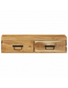 Mobile TV a Parete 80x30x19 cm in Legno Massello di Acacia