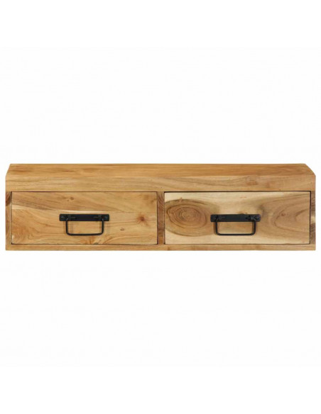 Mobile TV a Parete 80x30x19 cm in Legno Massello di Acacia