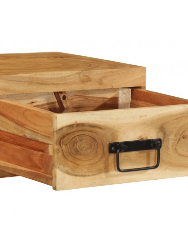 Mobile TV a Parete 80x30x19 cm in Legno Massello di Acacia