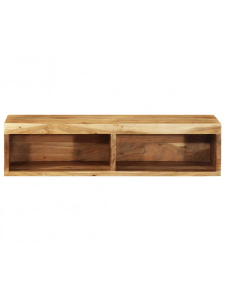 Mobile TV a Parete 80x30x19 cm in Legno Massello di Acacia