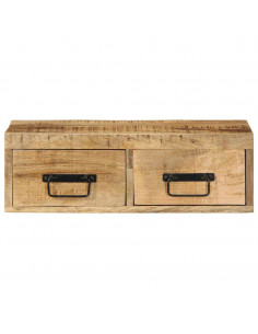 Mobile TV a Parete 60x30x19 cm Legno Grezzo Massello di Mango