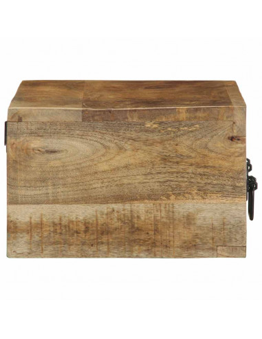 Mobile TV a Parete 60x30x19 cm Legno Grezzo Massello di Mango