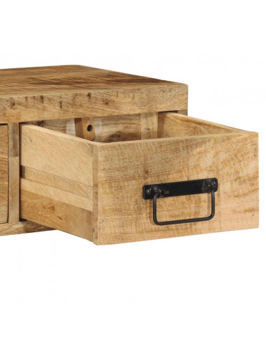 Mobile TV a Parete 60x30x19 cm Legno Grezzo Massello di Mango