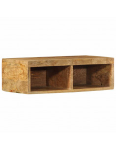 Mobile TV a Parete 60x30x19 cm Legno Grezzo Massello di Mango