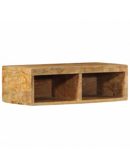 Mobile TV a Parete 60x30x19 cm Legno Grezzo Massello di Mango