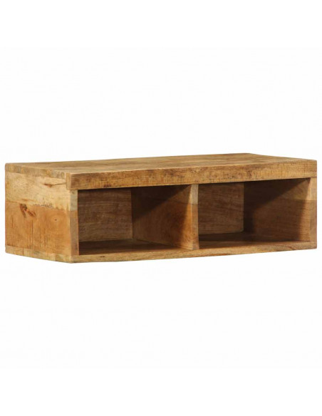Mobile TV a Parete 60x30x19 cm Legno Grezzo Massello di Mango