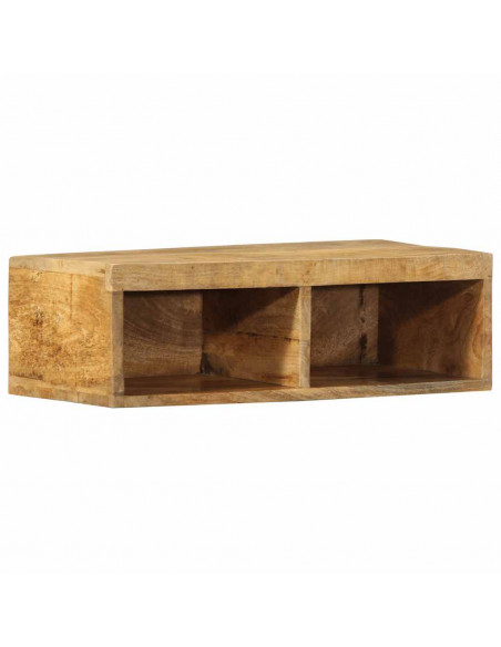 Mobile TV a Parete 60x30x19 cm Legno Grezzo Massello di Mango
