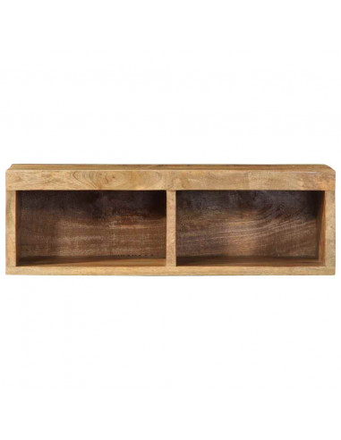 Mobile TV a Parete 60x30x19 cm Legno Grezzo Massello di Mango