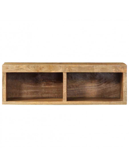 Mobile TV a Parete 60x30x19 cm Legno Grezzo Massello di Mango