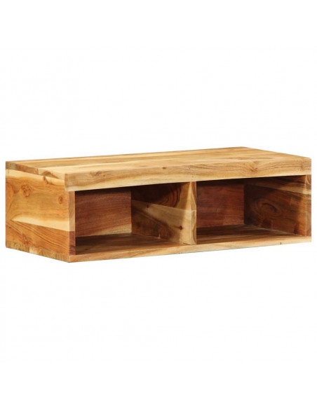 Mobile TV a Parete 60x30x19 cm in Legno Massello di Acacia