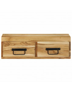 Mobile TV a Parete 60x30x19 cm in Legno Massello di Acacia