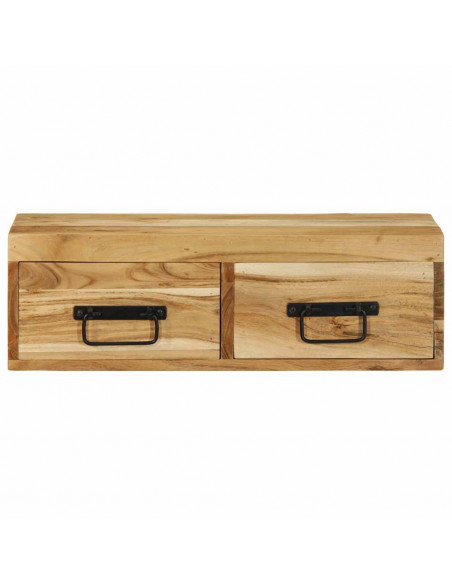 Mobile TV a Parete 60x30x19 cm in Legno Massello di Acacia