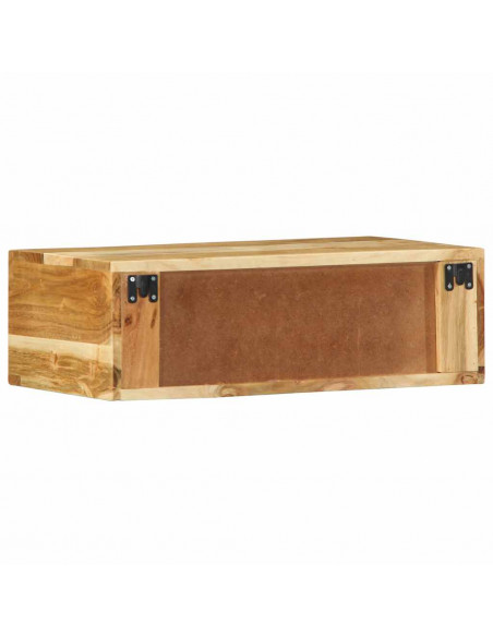 Mobile TV a Parete 60x30x19 cm in Legno Massello di Acacia