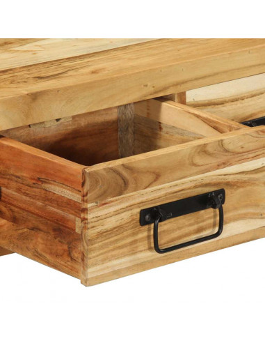 Mobile TV a Parete 60x30x19 cm in Legno Massello di Acacia