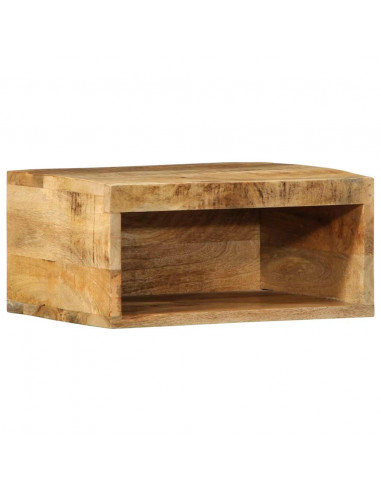 Mobile TV a Parete 40x30x19 cm Legno Grezzo Massello di Mango