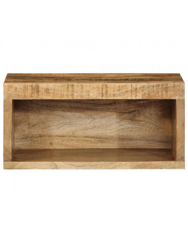 Mobile TV a Parete 40x30x19 cm Legno Grezzo Massello di Mango