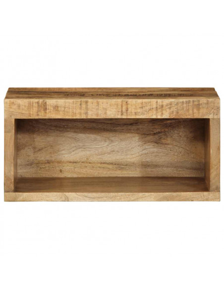 Mobile TV a Parete 40x30x19 cm Legno Grezzo Massello di Mango