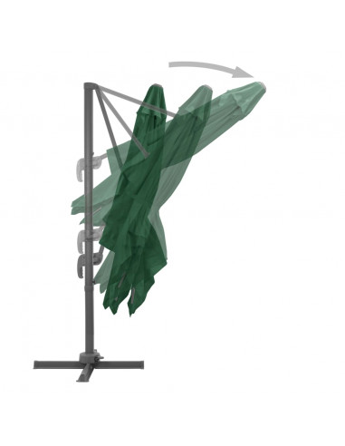 Ombrellone da Esterni con Base Portatile Verde