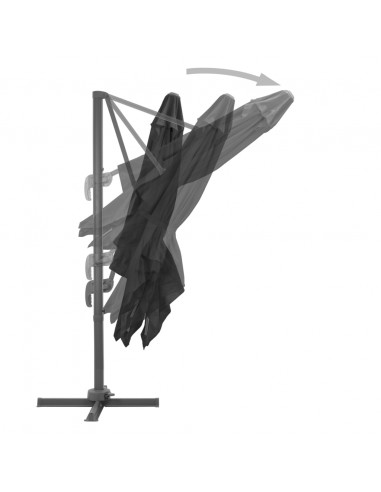 Ombrellone da Esterni con Base Portatile Antracite