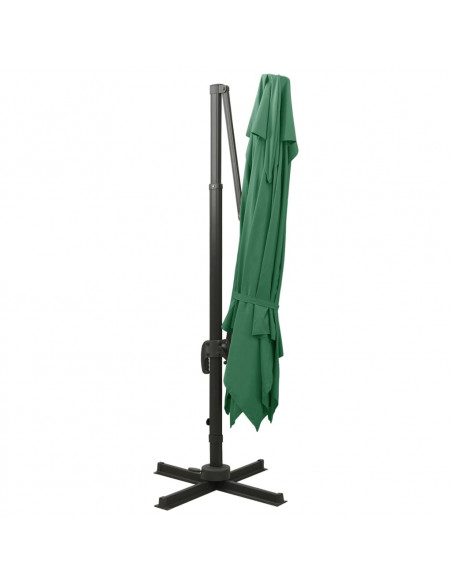 Ombrellone a Sbalzo con Doppia Copertura 300x300 cm Verde